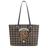 Sutherland Weathered Tartan Crest Leather Tote Bag